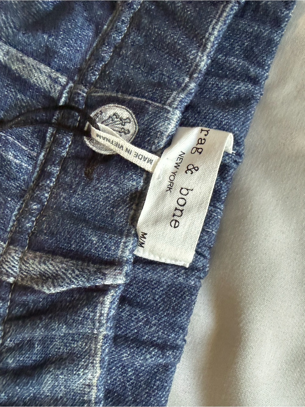 rag & bone Orange and Blue Miramar Terry Track Pant pull on jeans - Picture 3 of 5